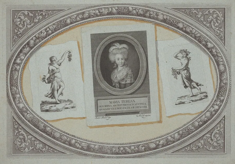 Trompe l'Oeil: Prints with Maria Teresa, Using Original Copperplates by Milanese 18th Century