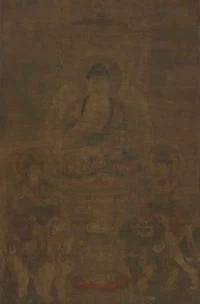 Shakyamuni Triad:  Buddha Attended by Manjushri and Samantabhadra