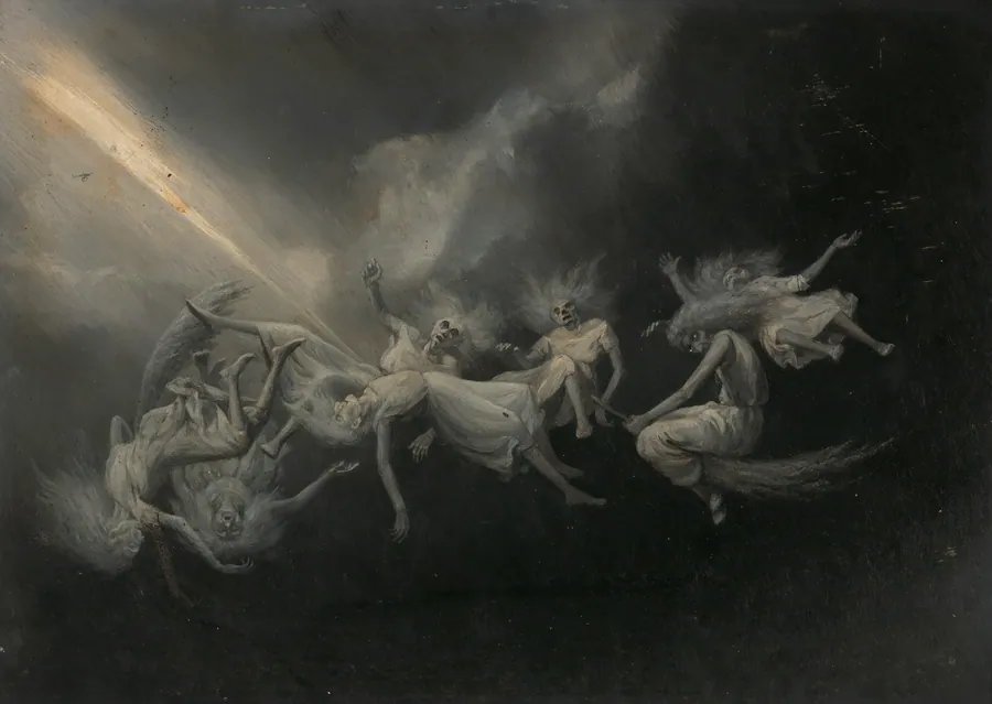 Lightning Struck a Flock of Witches by William Holbrook Beard, born Painesville, OH 1824-died New York City 1900