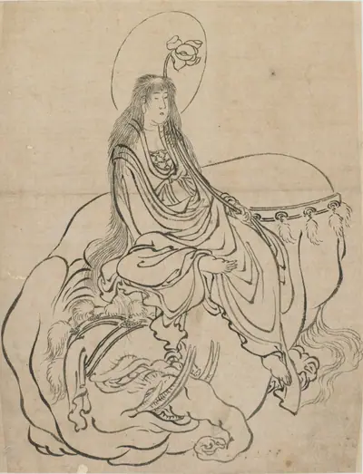 Fugen Bosatsu seated on an elephant