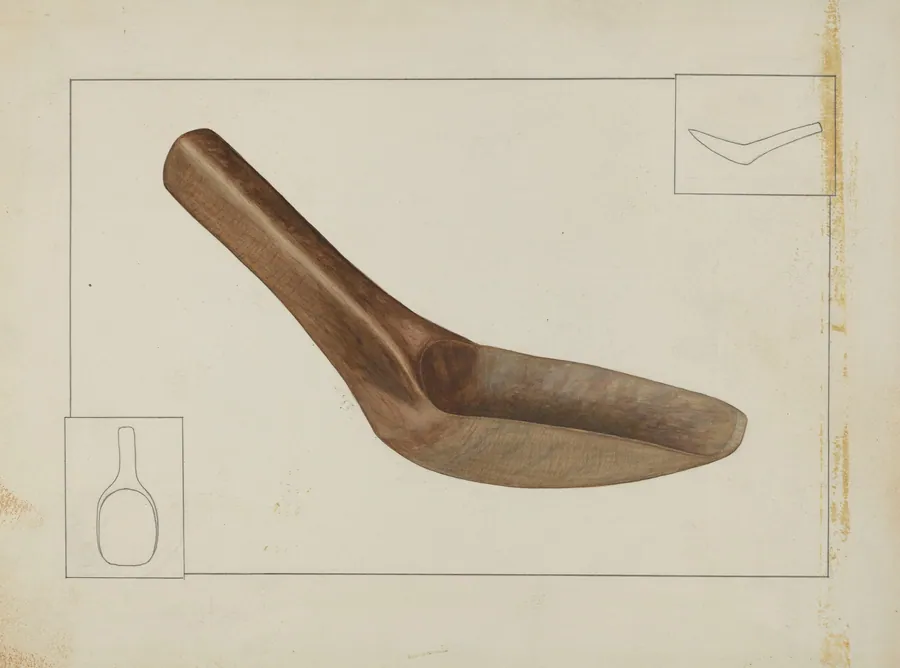 Square Wooden Spoon by Wilbur M Rice