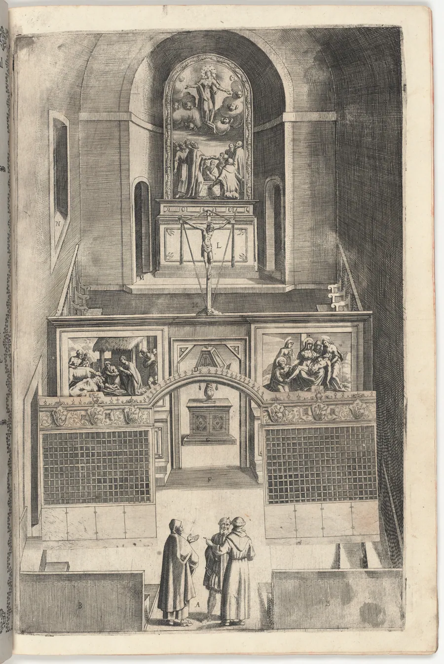 Interior of the Minor Church (Interno della chiesa minore) [plate F] by Jacopo Ligozzi
