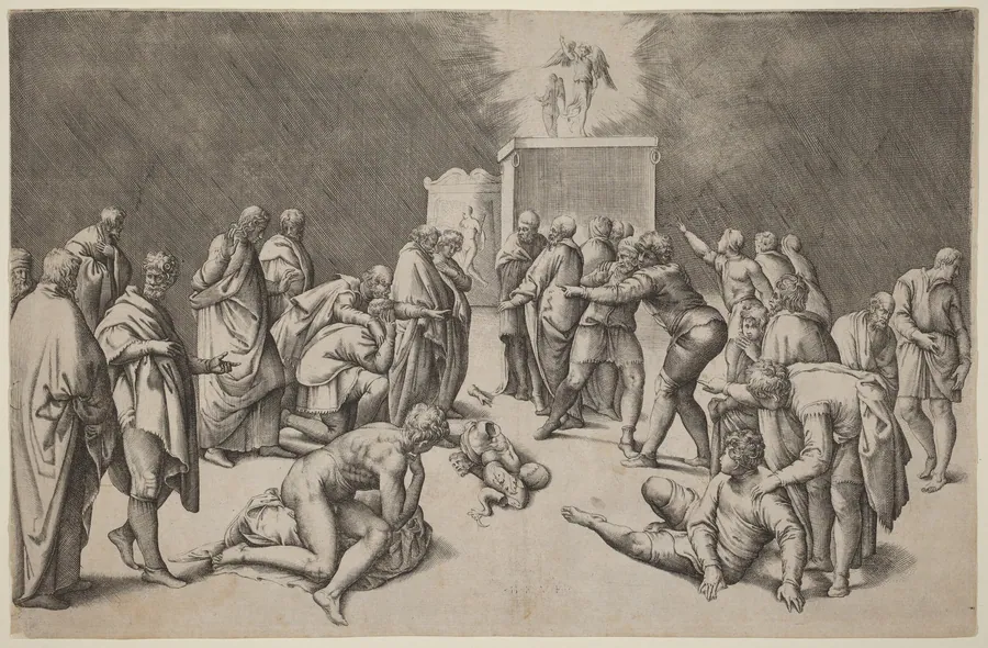 The Ark of the Lord in the Temple of Dagon by Battista Franco