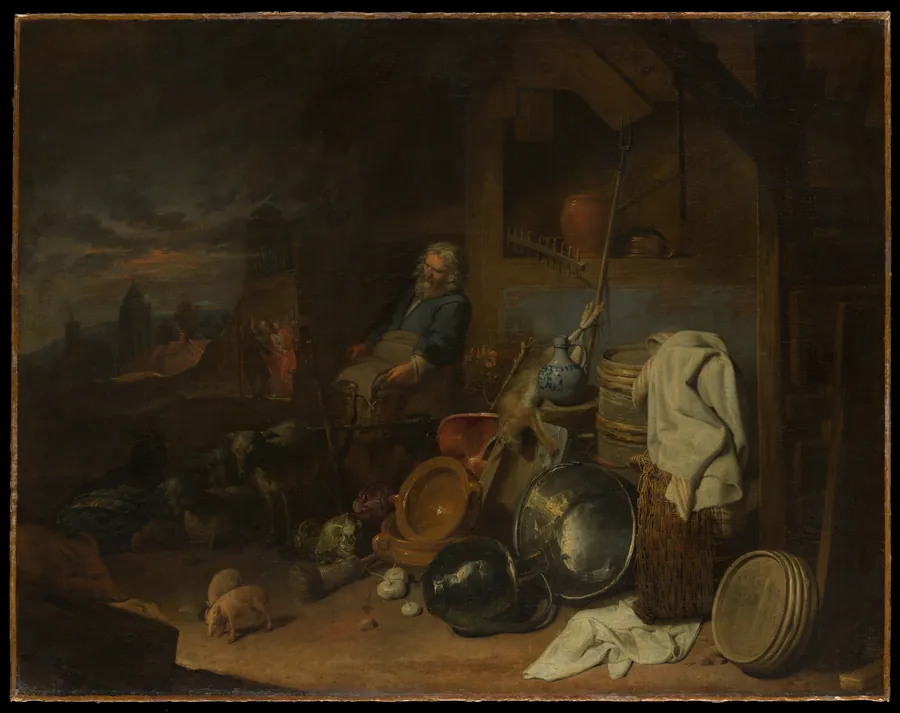 The Yard of the Inn at Emmaus by David Ryckaert III