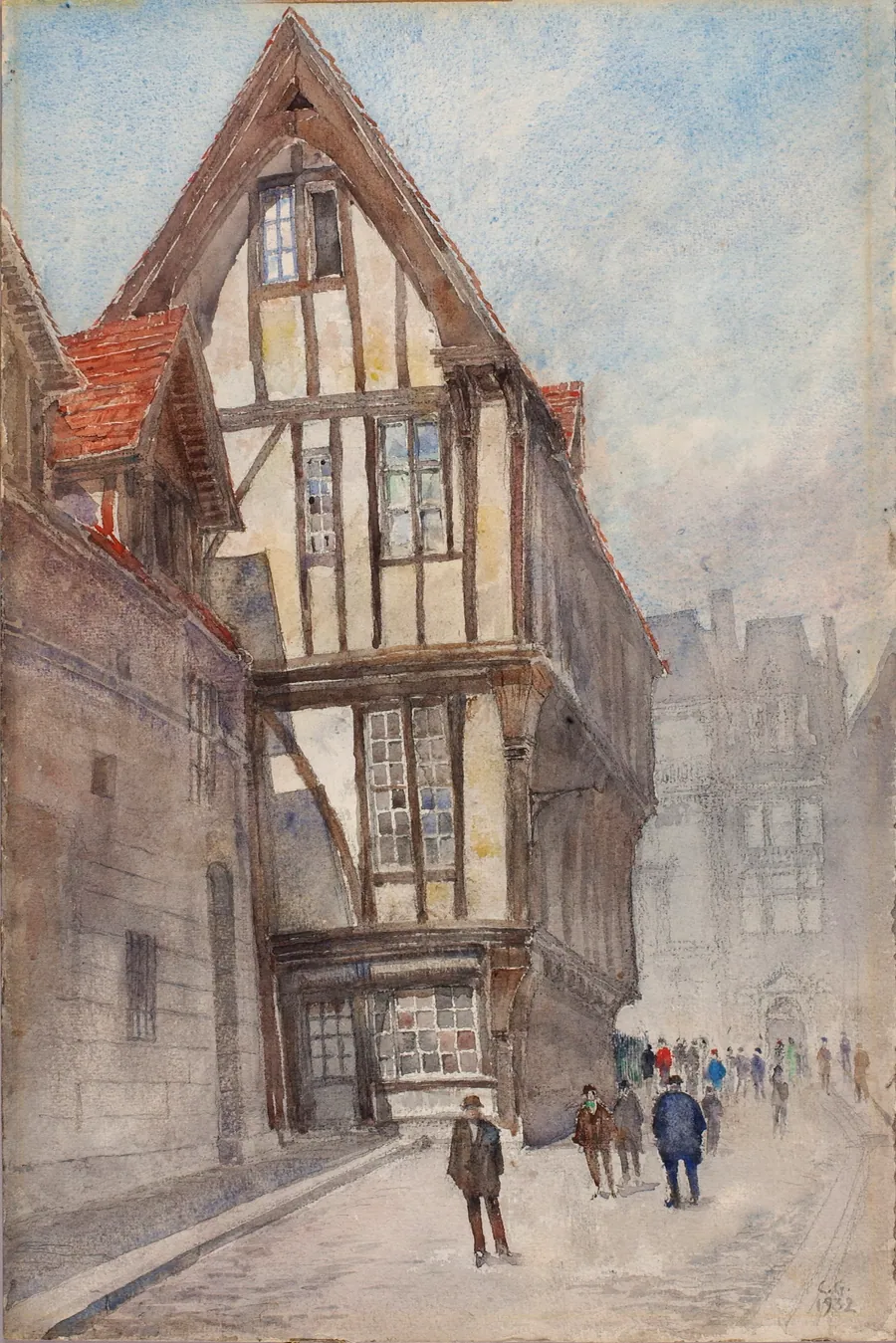 Old House in Rouen by Cass Gilbert, born Zanesville, OH 1858-died Brockenhurst, England 1934