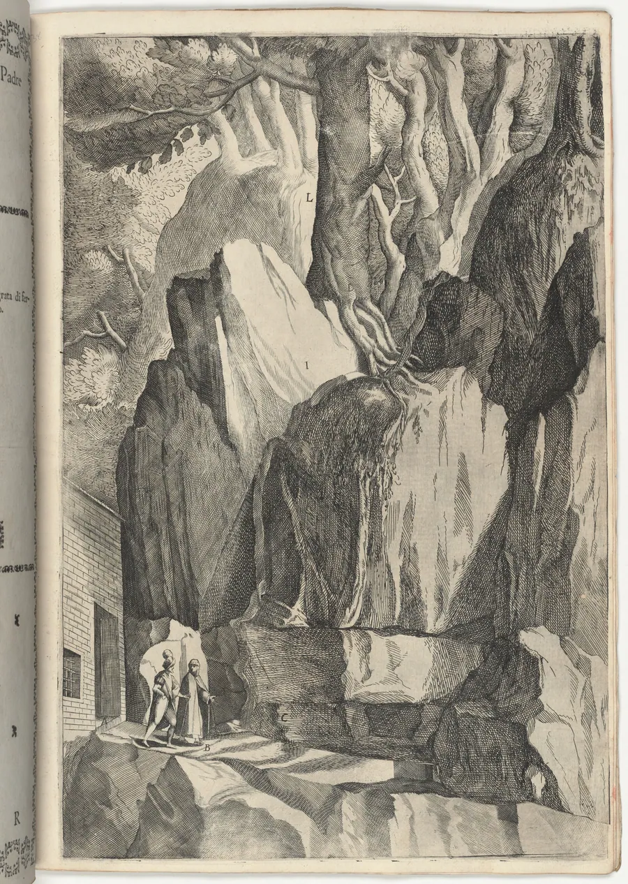 The Site of the Bed and Oratory of Saint Francis (Luogo del 'letto' e dell'oratorio di San Francesco) [plate R] by Jacopo Ligozzi