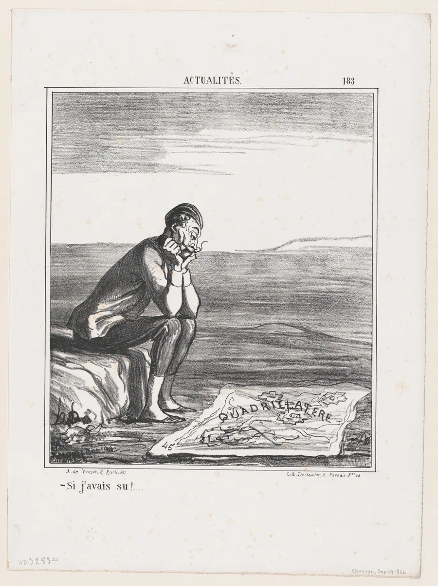 If I had known....., from 'News of the day,' published in "Le Charivari" by Destouches