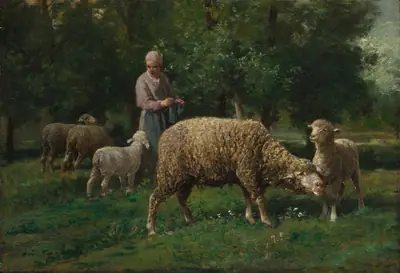 Shepherdess with Sheep