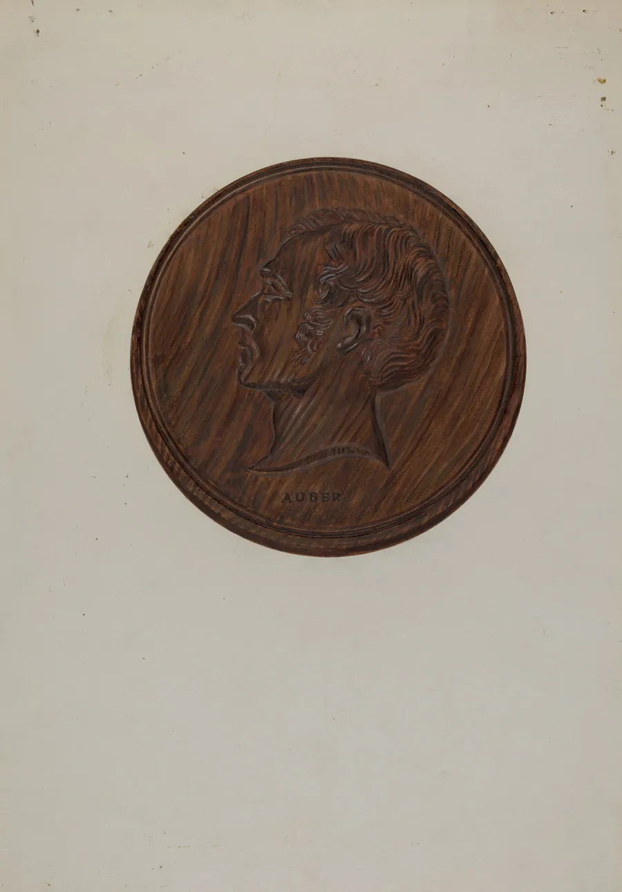 Wooden Medallion by Florence Huston