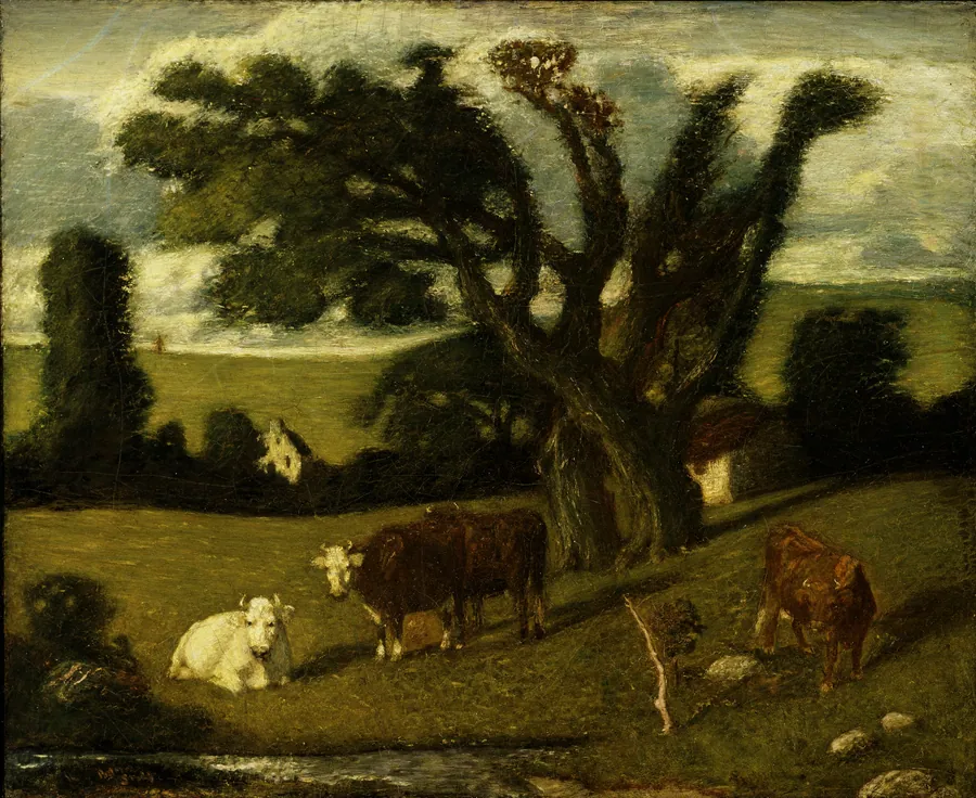 Pastoral Study by Albert Pinkham Ryder, born New Bedford, MA 1847-died New York City 1917