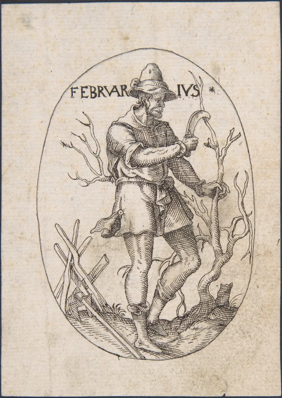 The Month of February: Man Pruning a Tree by Erasmus Hornick