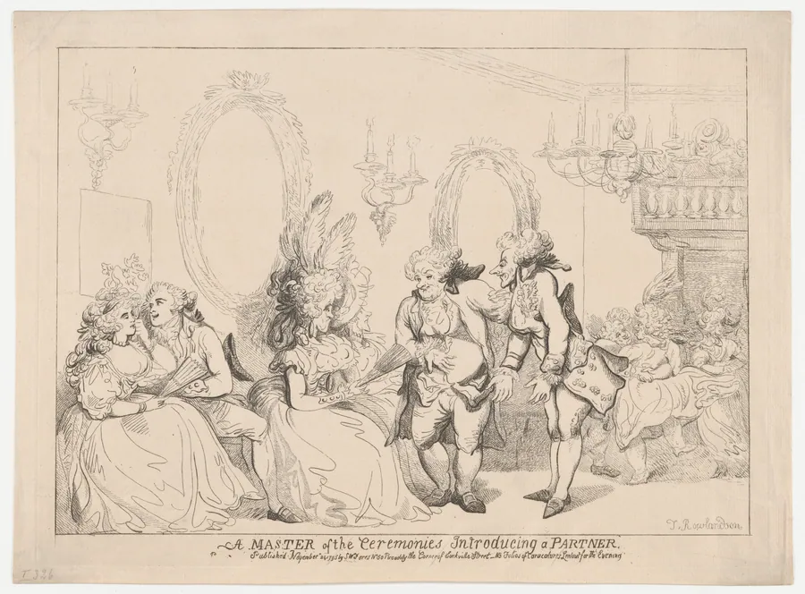 A Master of Ceremonies Introducing a Partner by Thomas Rowlandson