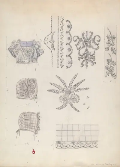 Infant's Dress Yoke and Mull Cup