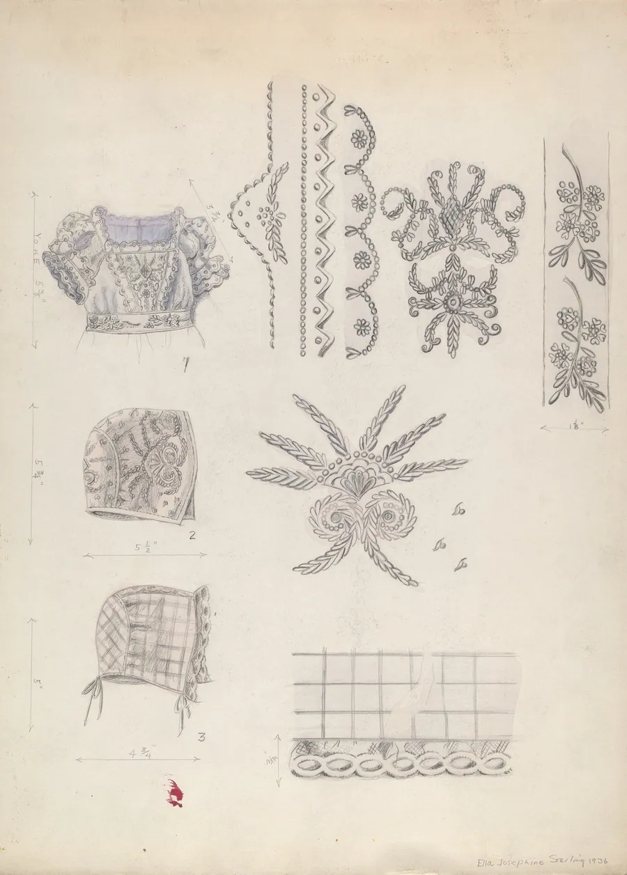 Infant's Dress Yoke and Mull Cup by Ella Josephine Sterling