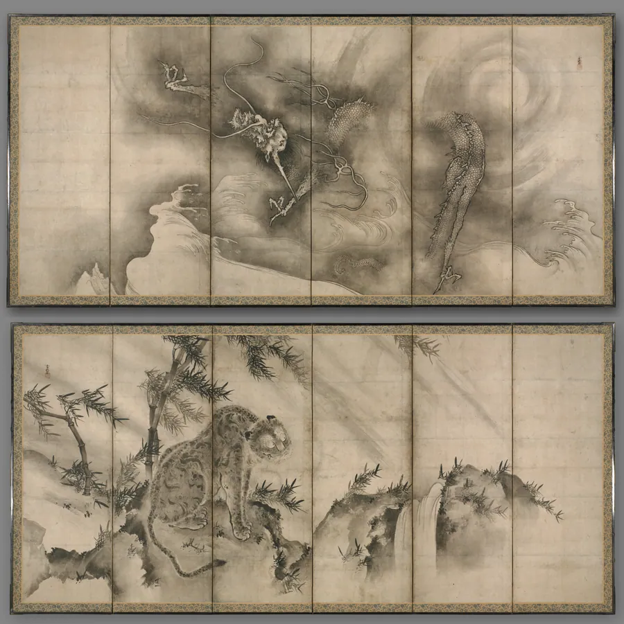 Dragon and Tiger by Sesson Shūkei