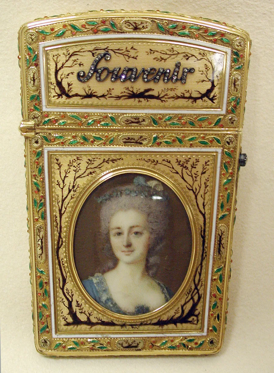 Souvenir with portrait of a woman by Gabriel Lebidois