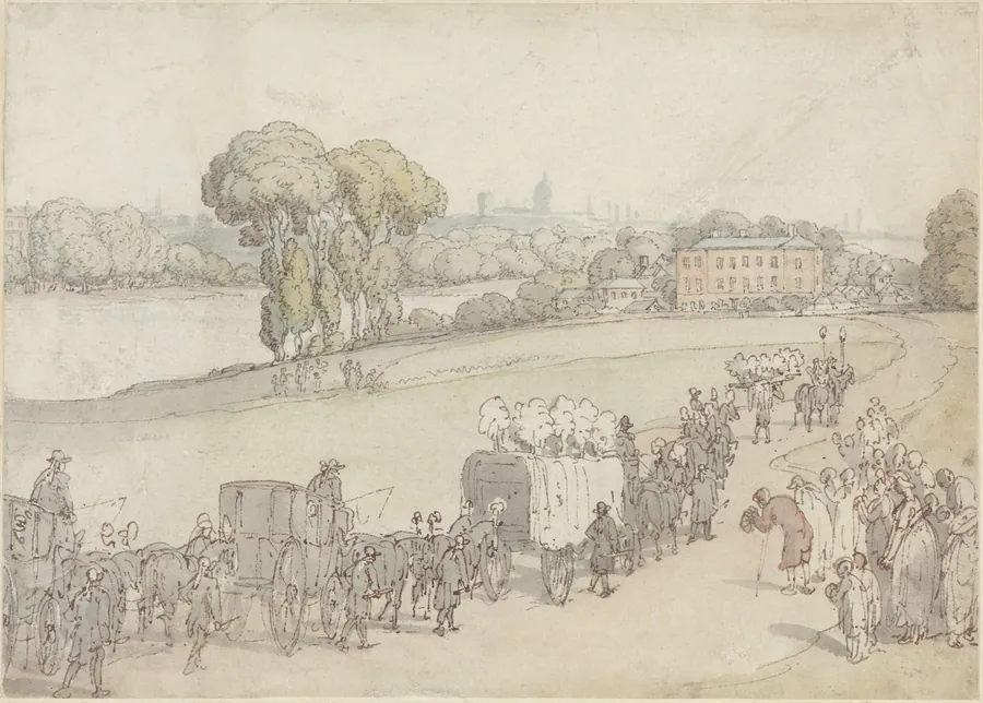 A Funeral Procession by Thomas Rowlandson