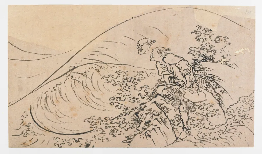 Fisherman Tossing Bait by Katsushika Hokusai 葛飾北斎 (1760-1849)