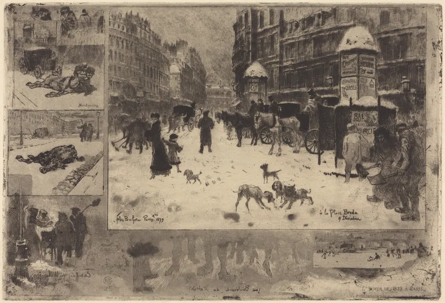 L'Hiver à Paris (Winter in Paris) by Félix-Hilaire Buhot
