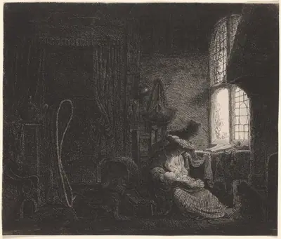 The Holy Family in an Interior