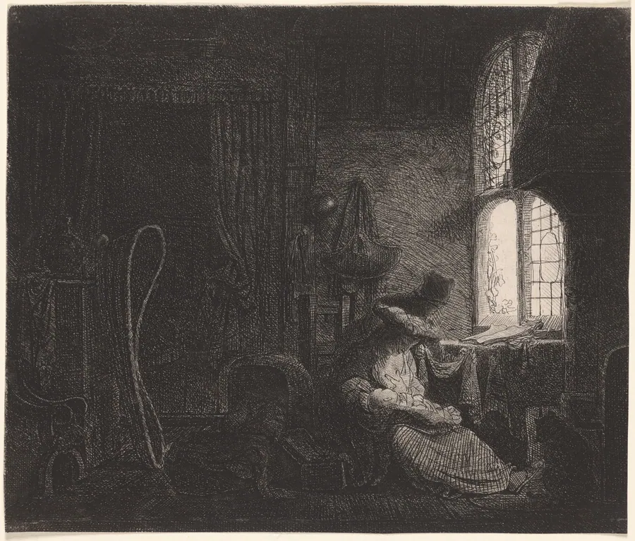 The Holy Family in an Interior by Ferdinand Bol
