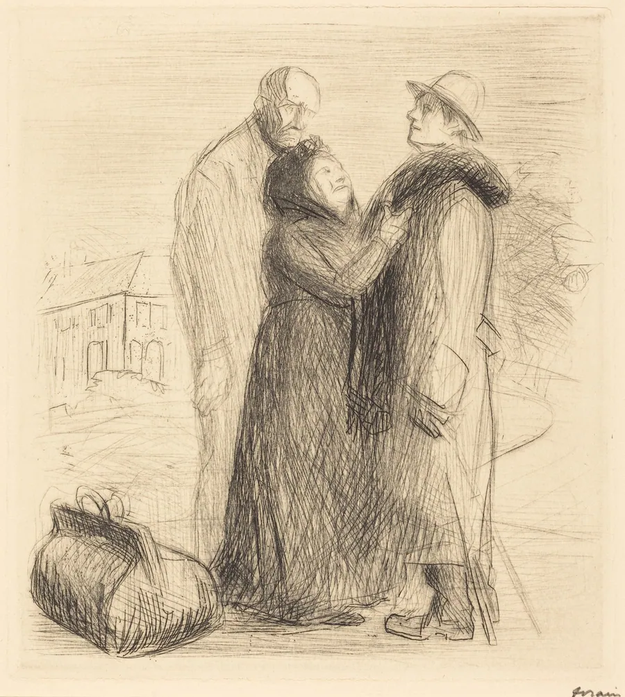Le départ de l'enfant prodigue (1ère planche, en hauteur) (The Departure of the Prodigal Son) (first plate, vertical) by Jean-Louis Forain