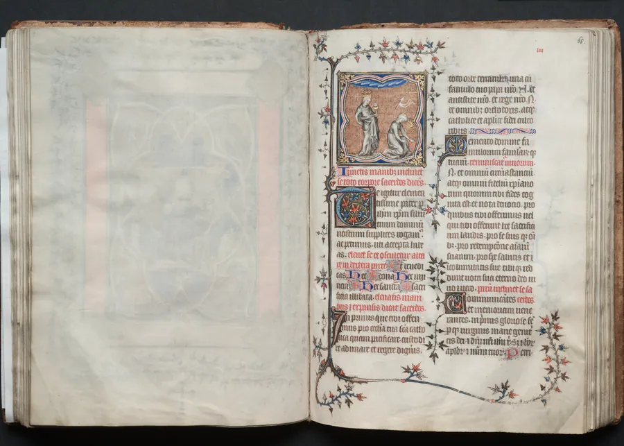 The Gotha Missal:  Fol. 65r, The Church and the Synagogue by Master of the Boqueteaux