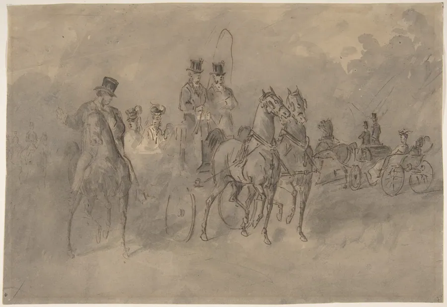 Driving in the Bois de Boulogne by Constantin Guys
