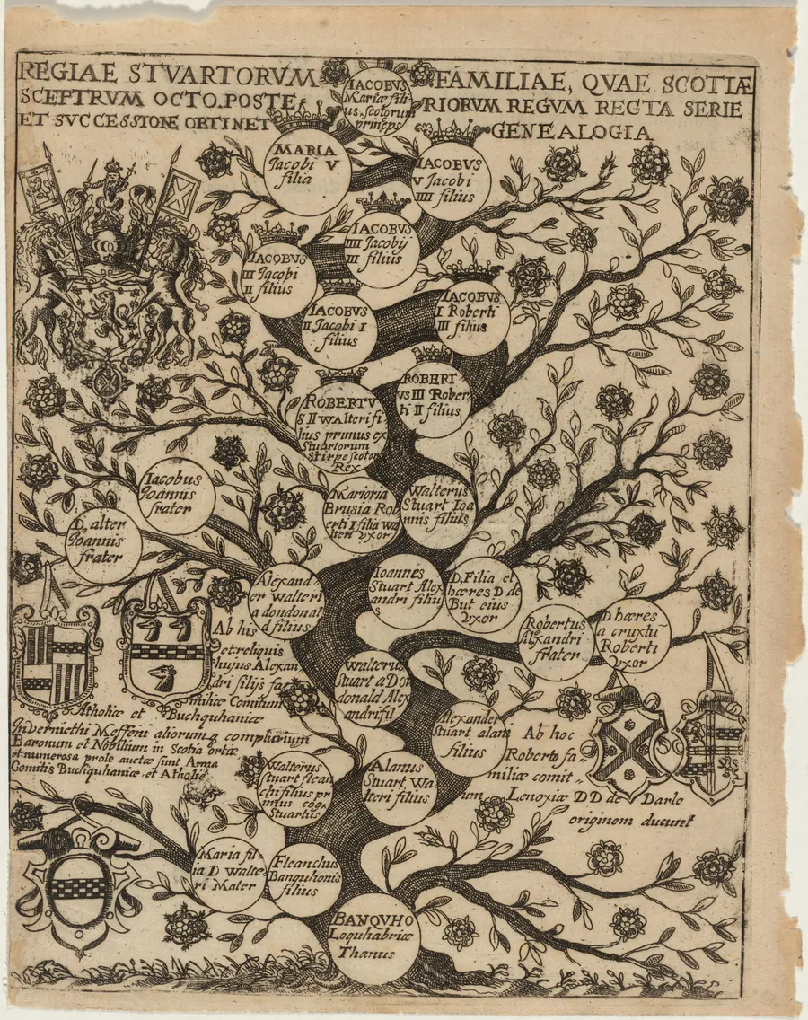Family Tree of the Stuarts Stemming From Banquho by Unknown 19th Century