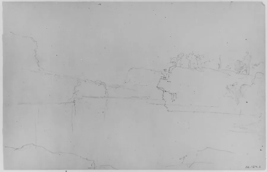 Study of Lake and Cliffs (from Sketchbook) by Daniel Huntington