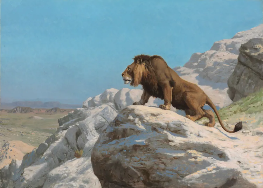 Lion on the Watch by Jean-Léon Gérôme
