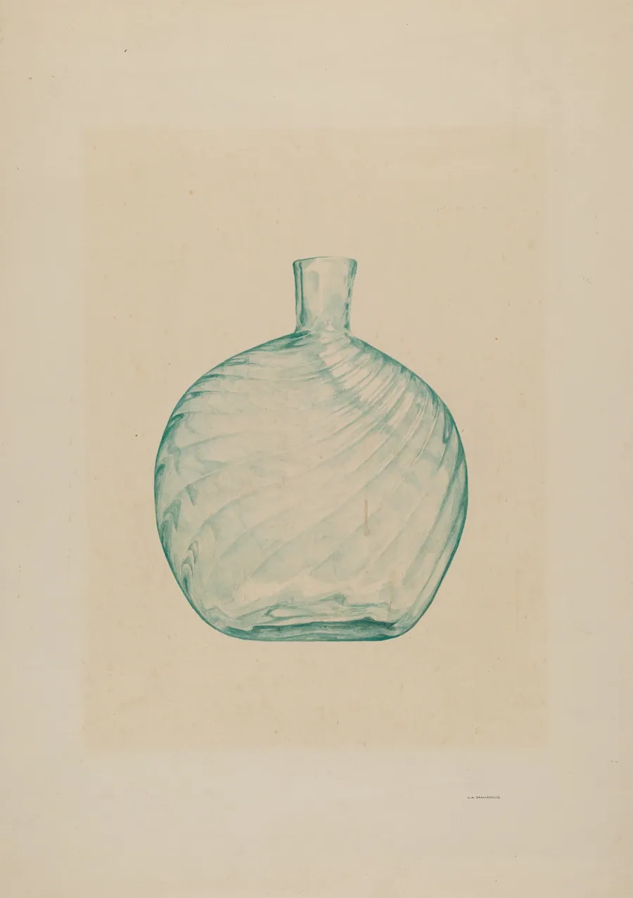 Glass Pocket Flask by G.A. Spangenberg