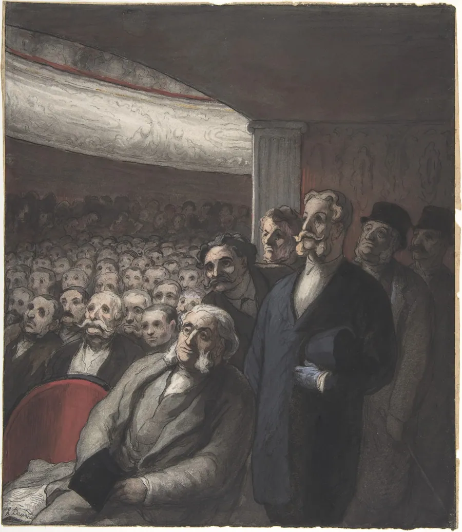 A Theater Audience by Honoré Daumier