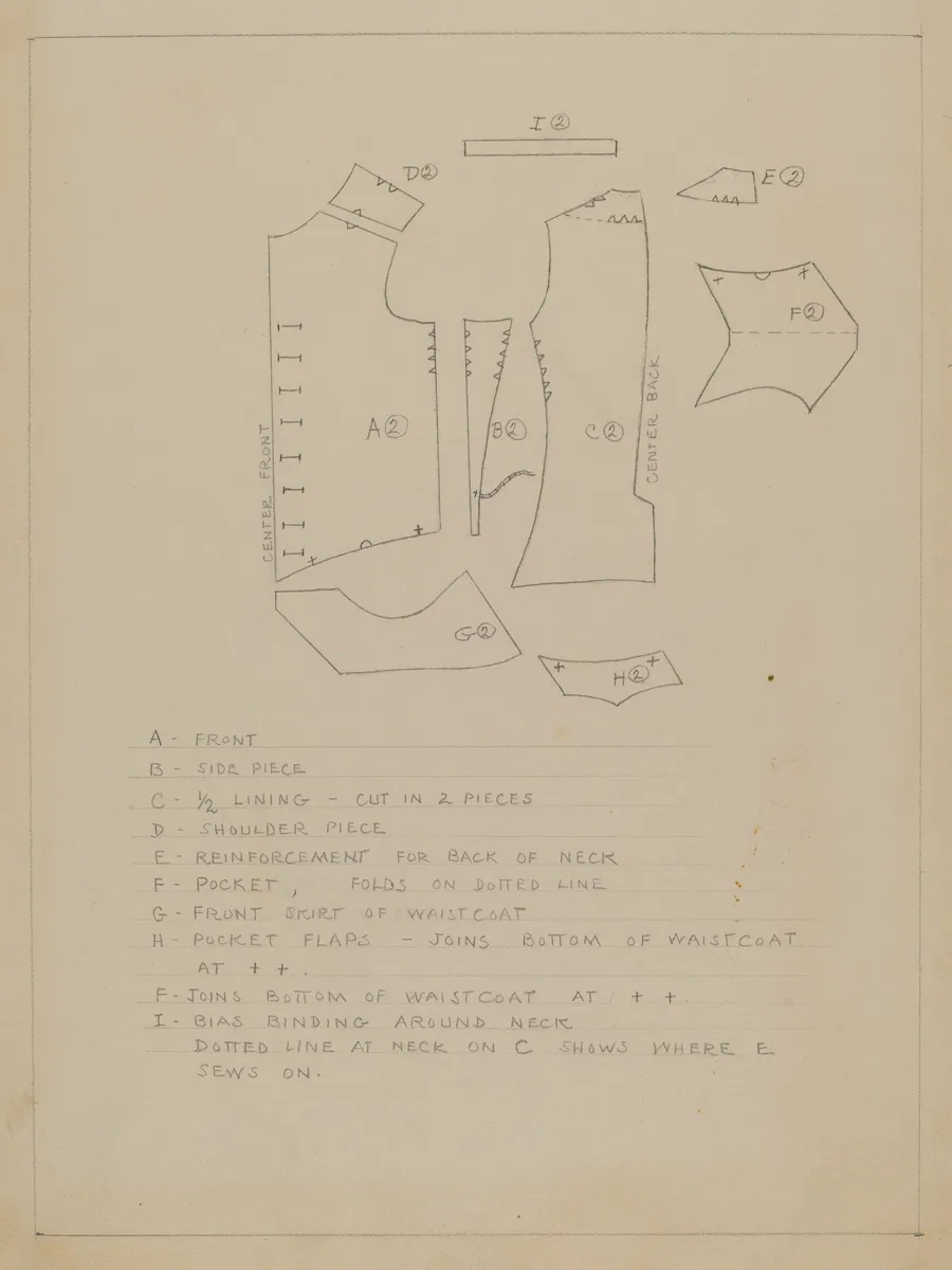 Waistcoat Pattern by Rosalia Lane