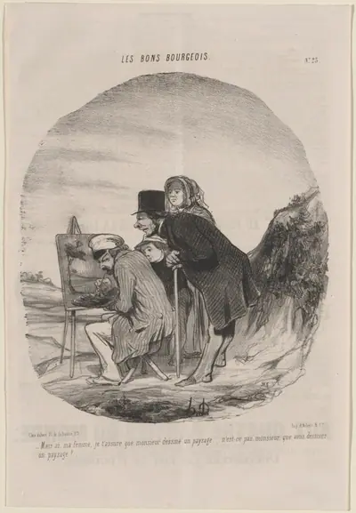 Monsieur dessine un paysage