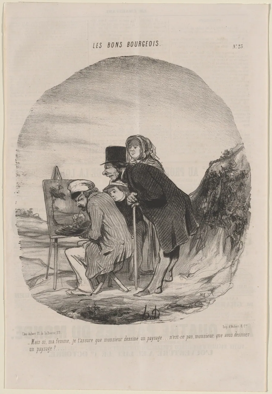 Monsieur dessine un paysage by Honoré Daumier