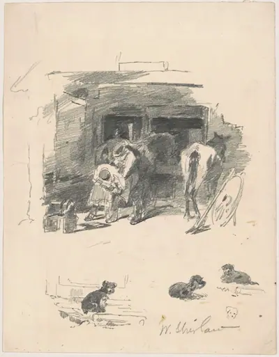 Men Shoeing a Horse