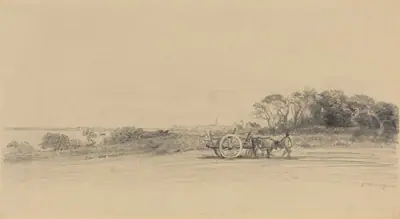 L'Ile aux Moines with Figure and Cart