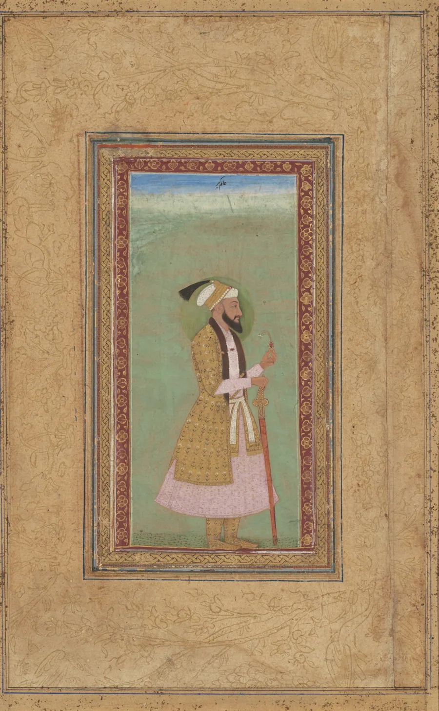Portrait of a Prince with a Ruby by Indian 18th Century
