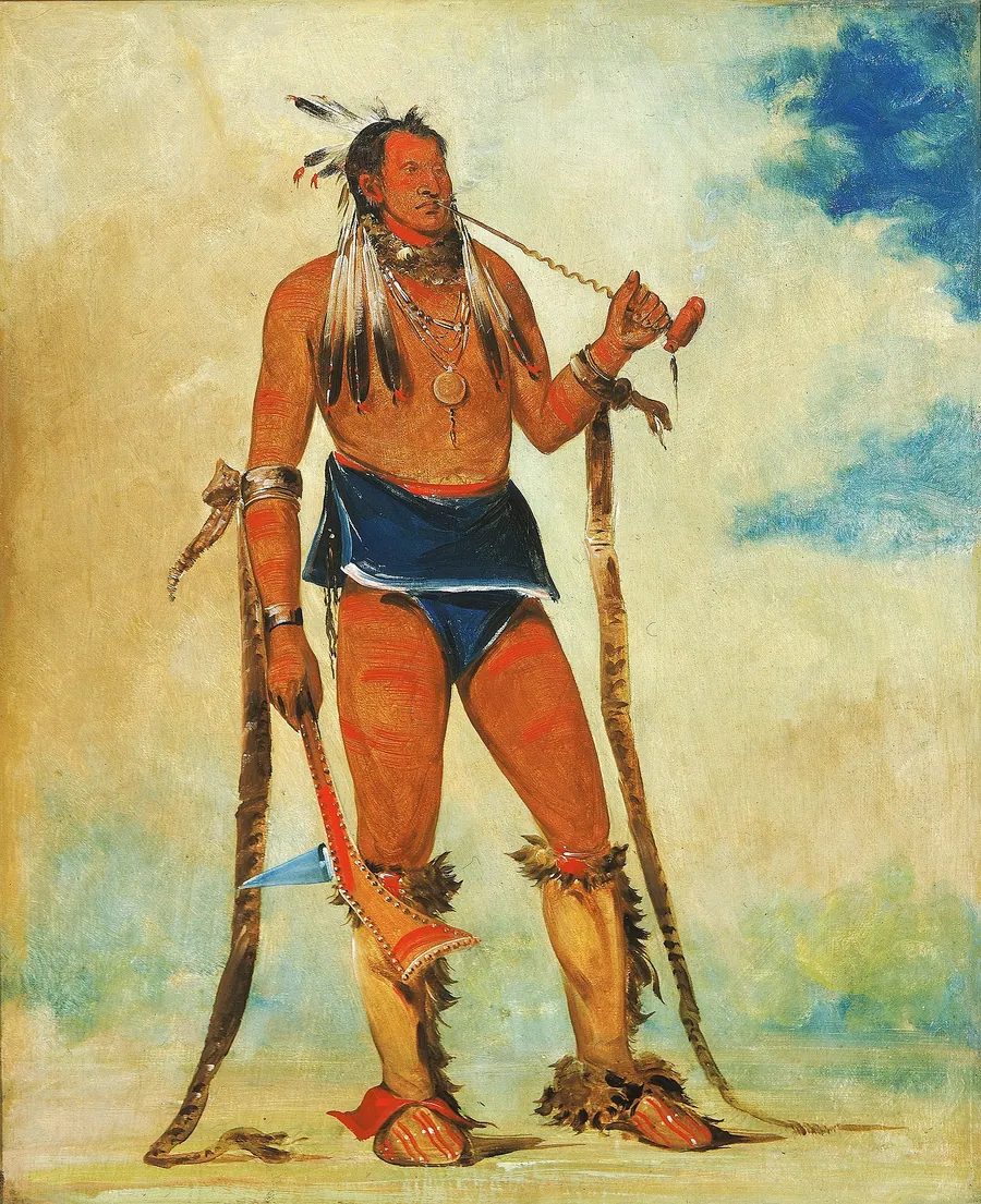 Wah-chee-háhs-ka, Man Who Puts All Out of Doors by George Catlin, born Wilkes-Barre, PA 1796-died Jersey City, NJ 1872