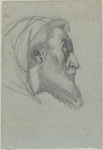 Bearded Man in Profile (recto) / Woman Looking Up (verso)
