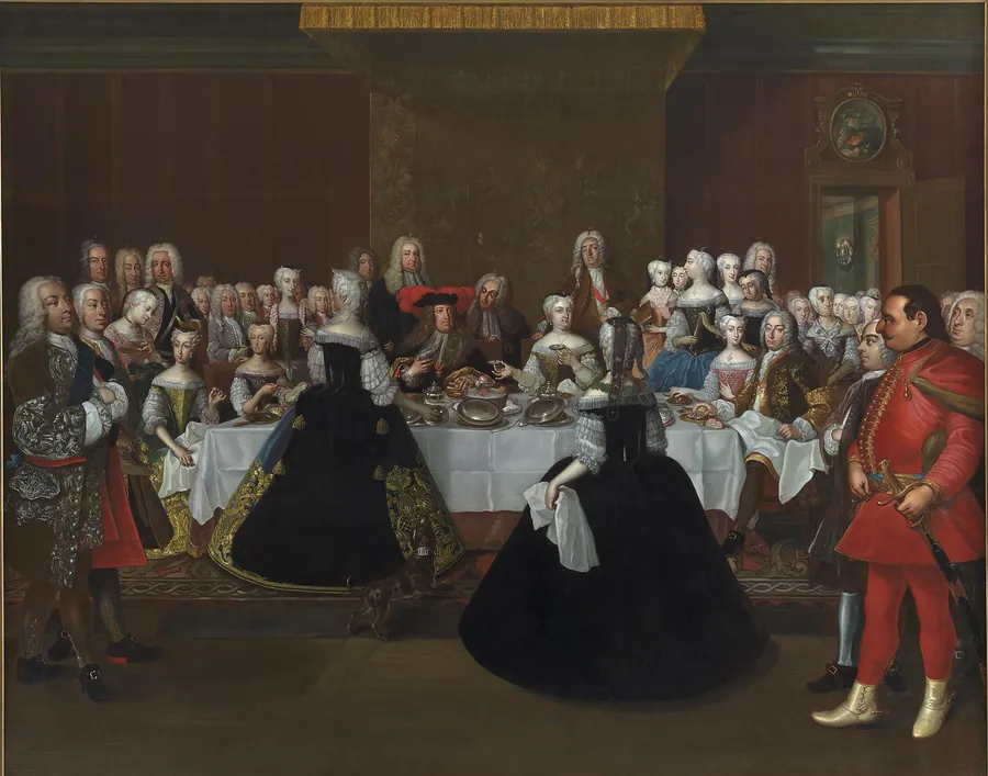 Den tyske kejser Karl VI's taffel by Johann Salomon Wahl