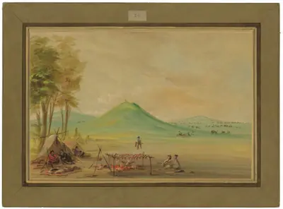 Expedition Encamped on a Texas Prairie.  April 1686