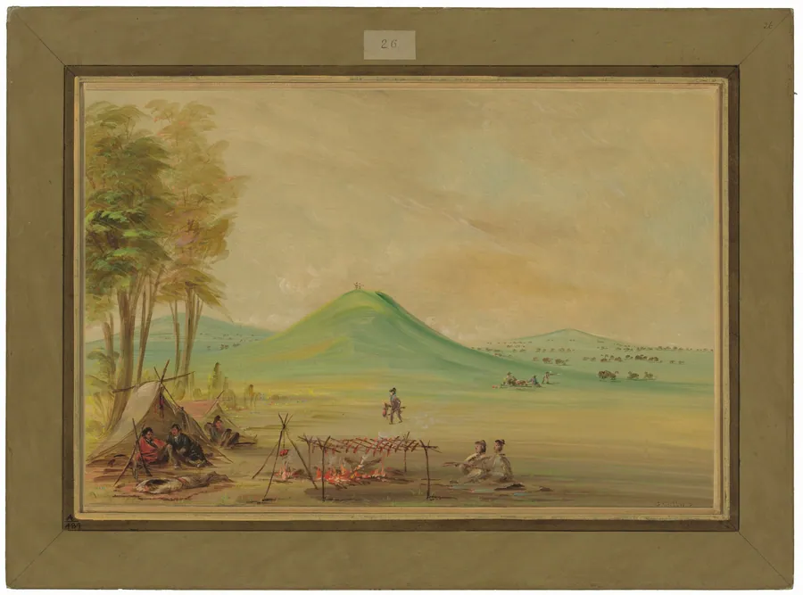 Expedition Encamped on a Texas Prairie.  April 1686 by George Catlin