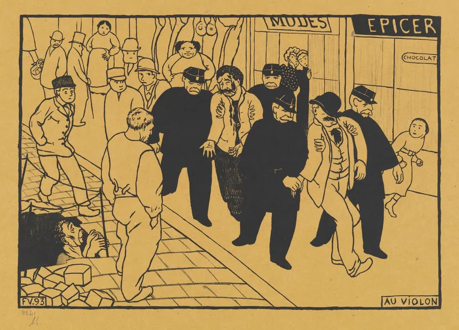 Au Violon (Off to the Jug) by Félix Vallotton