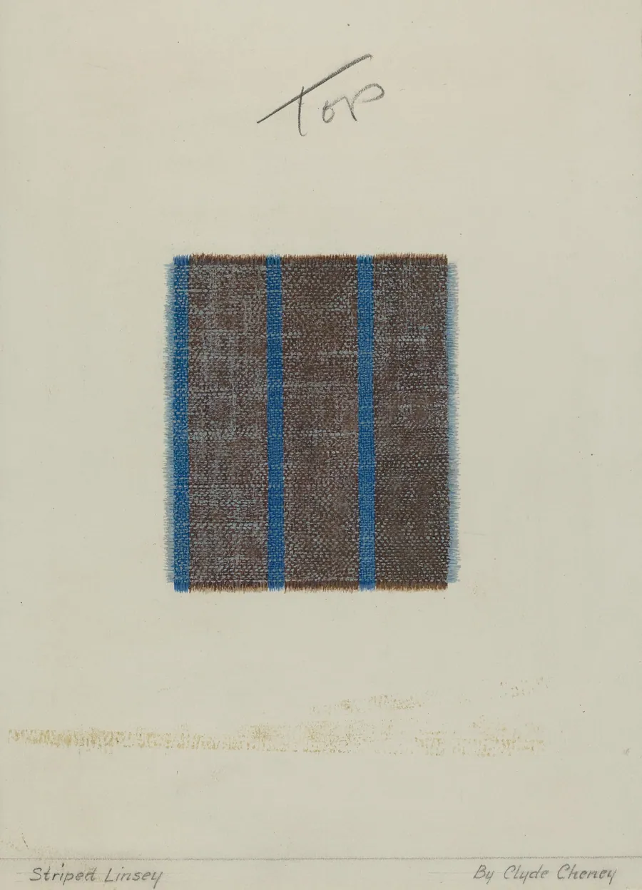 Woven Striped Linsey Wooley by Clyde L. Cheney