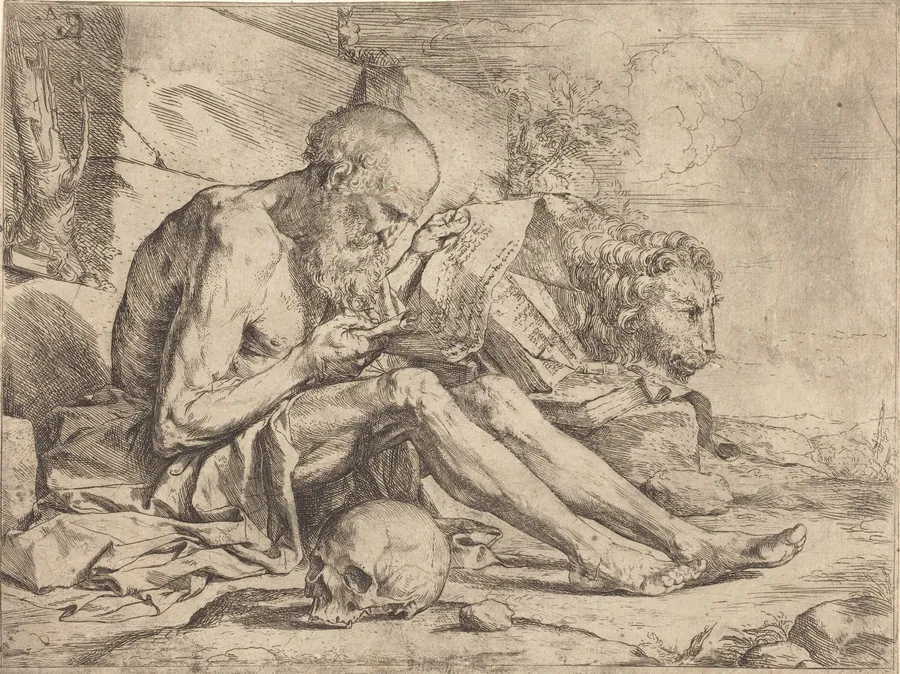 Saint Jerome Reading by Jusepe de Ribera