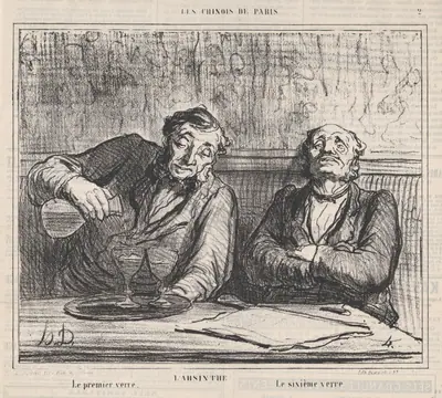 Absinthe: The first glass, the sixth glass, from 'The Chinese of Paris," published in Le Charivari, December 22, 1863