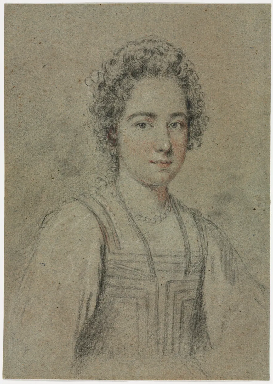 Portrait of a Young Woman with Pearls by Ottavio Mario Leoni