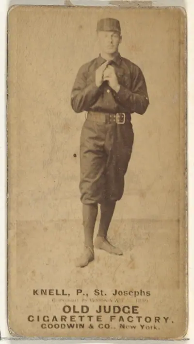 Philip Louis "Phil" Knell, Pitcher, St. Joseph Clay Eaters, from the Old Judge series (N172) for Old Judge Cigarettes